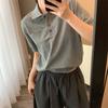 Estilo ROW de Alto Padrão Levemente Luxuoso Roupas Femininas POLO Gola Camisa Tricô com Base de Algodão Camiseta de Manga Curta Feminina Verão