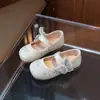 Zapatos Individuales para Niñas Mocasines de Punta Redonda Zapatos de Princesa para Bebé Zapatos para Niños Medianos y Grandes Mariposa Estudiante Zapatos Pequeños de Cuero 3-12 Años