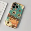 El Color-Blocking Más Vendido de América Latina Estilo Retro Americano Desgastado Girasol Funda Dura de Cobertura Total para iPhone 17 Funda de Teléfono de Una Sola Capa 16Pm