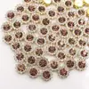 En Stock 8/10/12mm Doble Capa Girasol Pedrería Flor Redonda Placa Flor de Pedrería Hebilla de Pedrería Lazo Hecho a Mano Materiales para Accesorios de Cabello DIY