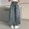 Pantalones Vaqueros Anchos para Niña de Primavera y Otoño, Corte Holgado con Pedrería, Pantalones Largos Casuales de Moda 2026