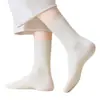 Calcetines de Algodón de Xinjiang para Mujer en Otoño e Invierno Calcetines de Puro Algodón de Media Pantorrilla Absorbentes de Sudor y Desodorantes Versátiles Casuales para Mujer Calcetines Cálidos de Doble Aguja para Mujer