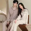 Pijamas de algodón puro para parejas, gasa de algodón de doble capa, nuevo modelo 2026, uno para hombre y otro para mujer, conjunto de ropa para casa, gasa de verano, primavera y otoño