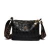 Bolsa Transversal de Couro Macio com Diamantes da Moda Transfronteiriça Bolsa de Ombro Feminina Nova Retrô Simples Multicamadas de Grande Capacidade Bolsa de Mãe