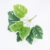 Plantas verdes artificiales, palma areca, hoja de monstera, plantas verdes de plástico, césped decorativo pequeño, ramo individual de flores artificiales, plantas en maceta, paisajismo de pared de plantas decorativas
