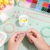 4 Rollos de Cordón Elástico para Pulseras, Hilo de Cristal Transparente, Cordón Elástico Mágico, Hilo para Joyería con Cuentas, Cuentas Pony para Collares