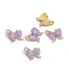 Pingente Metálico Borboleta Esmaltada Colorida em Aço Inoxidável, Pingente de Design Único para Pulseiras, Colares e Acessórios de Cabelo DIY