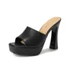 9696A Sandalias de Plataforma Impermeables de Boca Baja con Tacón Alto y Chanclas Nuevo Estilo Coreano Moda Versátil Tacón Grueso Calzado de Exterior Sandalias de Media Chancla