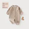 Mameluco para bebé, colección de otoño, Clase A, sin costuras, forrado de polar, cálido, mameluco de una pieza, estilo primavera, ropa para recién nacidos