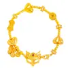 Pulseira Puzuo Cor Forte Conservação de Cor Ouro Areia Antigo Coração de Pêssego Máscara de Raposa Versátil Elegante Moda Nicho Joia de Mão para Mulheres