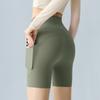 Pantalones Cortos de Bolsillo para Yoga Transfronterizos Leggings de Verano Finos para Mujer Control de Abdomen Fitness Deportes Secado Rápido Pantalones de Ciclismo