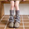 Calcetines de pierna ancha estilo Xi Mengyao para padres e hijos, Otoño e Invierno, de tubo largo, acampanados, de punto, blancos, para usar con botas de nieve, rodilleras