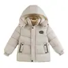 Chaqueta de Invierno de Algodón Acolchado para Niños de Comercio Exterior, Engrosada, Estilo Corto de Moda, Chaqueta de Algodón Transfronteriza de Tendencia con Capucha Desmontable