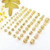 Ouro 18k Micro Zircônia Contas Pequenas Cintura Masculina Perfurada Contas de Balde Acessórios para Joias DIY Atacado Contas para Pulseira Colar