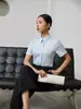 Verano Nuevo Camiseta Moldeadora de Manga Corta Profesional Elegante Ropa de Trabajo Ajustada Adelgazante en stock Camisa Blanca a Prueba de Tres para Mujer
