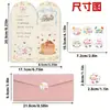 Cartão de Aniversário Estilo Novo Feliz Aniversário Bênção Cartão com Mensagem de Bolo Cartão de Cumprimentos de Aniversário com Conjunto de Envelope