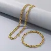 Diseño de cadena lisa, adecuado para tejer suéteres, unisex, pulsera simple de múltiples cadenas, collar de cadena, versátil trenzado de acero de titanio
