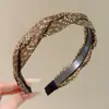 Diadema Cruzada de Punto Trenzado con Lunares Retro para Mujer, Tacto Suave y de Alta Gama, Diadema de Verano, Uso Diario, Pinza para el Cabello para Lavarse la Cara, Accesorios para el Cabello