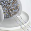 Fuerte retención de color color oro de 14K piedra ojo de gato cuentas redondas cadena hecha a mano diy joyería hecha a mano collar de mano accesorios de cadena suelta