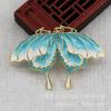 Accesorios para Joyería DIY Esmalte de Óleo Imitación Jade Azul Quemado Fénix 61*40mm Material Polilla B3105