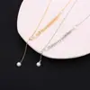 Collar de perlas de trigo para mujer estilo frío ins diseño de nicho sentido de diseño de moda cadena de clavícula con temperamento de celebridad de internet lujo ligero