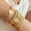 Pulseira de Flor de Rosto Largo de Nova Personalidade Transfronteiriça Europeia e Americana Joia de Mão Geométrica Aberta Fria de Alto Padrão Ajustável Atacado