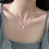 Nalan Plata S925 Exquisito y Sencillo Estilo Ins Diseño de Nicho Elegante Brillantes Cuentas de Diamante Collar de Plata Rota Y02380