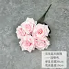 Ramo de rosas artificiales de diamante de cinco cabezas para boda, arreglos florales de salón de bodas, decoración del hogar y ramo de novia