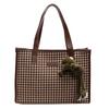 Bolso de Gran Capacidad para Mujer Invierno Moda Simple Bolso de Hombro a Cuadros Combinable Bolso Tote de Lona Bolso Tote de Lona Bolso de Mamá