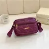 Bolsa Transversal Oxford Impermeável Acolchoada Bordada Moda Tendência Simples com Múltiplos Bolsos para Celular