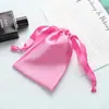 Bolsa de Tecido para Armazenamento de Máscara de Dormir Seda Sintética Bolsa de Tecido Bolsa de Seda Sintética com Fechamento de Cordão Armazenamento de Cosméticos Estilo Simples