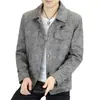 Top Jacquard con Solapa de Moda para Hombre Primavera y Otoño Juvenil Desaliñado Guapo Chaqueta Corta Chaqueta Fina Individualista
