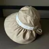 Sombrero de Pescador Grande Along para Mujer, Primavera y Verano, Protección Solar para Viajes, Sombrero de Sol para Cabeza Grande de Mujer, Plegable