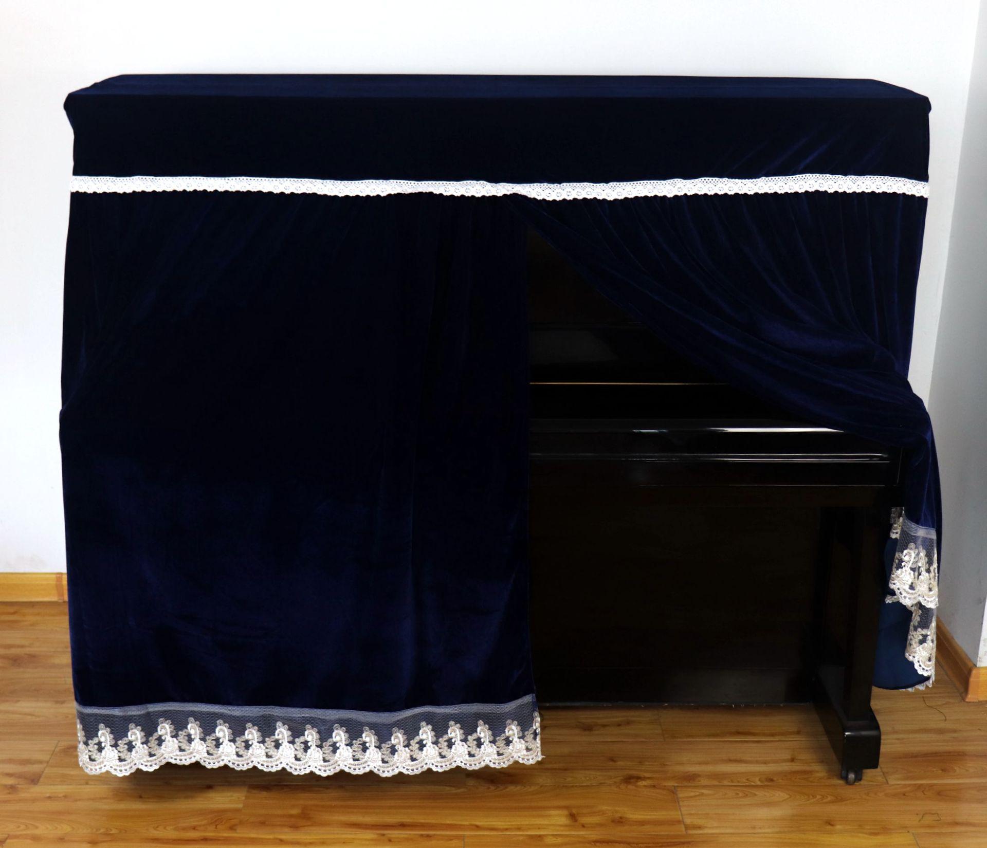 蕾丝蓝色金丝绒琴罩4