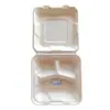 Caja de almuerzo desechable de pulpa unida compartimento caja de almuerzo comida ligera comida rápida para llevar caja de embalaje 89 compartimento biodegradable