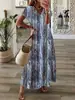 2024 primavera y verano nueva ropa de mujer europea y americana Amazon estación independiente transfronteriza estilo bohemio estampado vestido amplio
