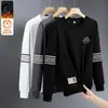380 gramasMoletom com forro de fleece masculino estilo outono e inverno solto versátil pulôver gola redonda top casual jaqueta sem capuz
