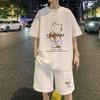 Waffles combinam com Conjunto de Duas Peças de Shorts Curtos Soltos de Verão Finos para Homens Conjunto de Combinação de Roupas para Adolescentes Homens