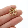 Comércio Exterior Primavera Novo Aço Inoxidável Cortado Árvore da Vida Pingente Brincos DIY Colar Pulseira Acessórios Frescos