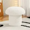 Banqueta para Trocar Sapatos Estilo Creme, Banqueta Fofa de Cogumelo, Mesa de Centro para Sala de Estar, Banqueta Baixa, Banqueta para Sofá, Banqueta Redonda para Quarto, Banqueta Pequena Doméstica