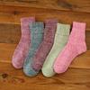 Amazon Comercio Exterior Transfronterizo Otoño e Invierno Nuevo Color Sólido Calcetines Calientes Gruesos de Lana de Conejo para Mujer Calcetines Estilo Étnico Zhuji