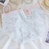 Roupa íntima feminina doce e fofa para estudantes, Calcinha feminina de algodão puro antibacteriano na virilha 10A, Calcinhas triangulares respiráveis de cintura média para mulheres
