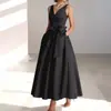 Vestido de noite feminino para comércio exterior, novo modelo 2026, adequado para festas de aniversário, anfitriãs, decote em V, elegante, para o dia a dia, vestido que emagrece