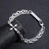 Pulsera de Acero de Titanio de Cuatro Hojas para Hombres, No se Desvanece, de Alta Gama, Joyería de Mano Simple y Versátil para Mujeres, Accesorios de Joyería con Diseño de Nicho
