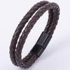 Pulseira com fecho magnético para e-commerce transfronteiriço, pulseira masculina de liga de alta qualidade europeia e americana, pulseira de casal tecida à mão, atacado