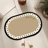Alfombrilla de baño ovalada con diatomeas antideslizante para puerta de inodoro, absorbente de secado rápido