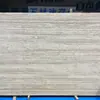 Losa Natural de Travertino Turco Beige Veteado Procesamiento Muebles Mesa de Café Mesa de Comedor Encimera de Isla Base Cilíndrica