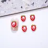 Decoraciones para Uñas de Dibujos Animados de Frutas Mini de Verano Frescas y Sencillas, Decoraciones de Uñas de Resina Transparente 3D de Fresa y Plátano Helado