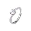 SHIAI luz anel de luxo S925 anel de zircão estilo frio nicho nova prata esterlina Mulheres anel de prata aberto