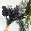 Flores Artificiais Pretas para Salão de Cerimônia de Casamento Arranjos de Flores, Flores Artificiais Atacado de Fabricante, Materiais Florais para Casamento de Hotel, Flores Artificiais Pretas